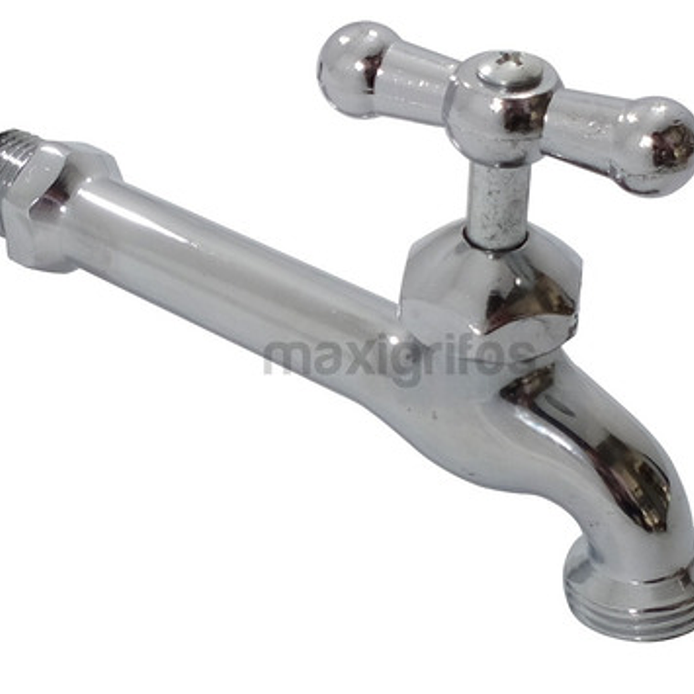 Llave Jardín O Lavadero Larga Maxigrifos Cromada Metálica 3