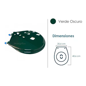 Tapa Asiento Sanitario Verde Oscuro Redondo