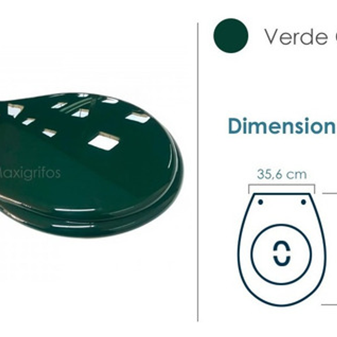 Tapa Asiento Sanitario Verde Oscuro Redondo 2