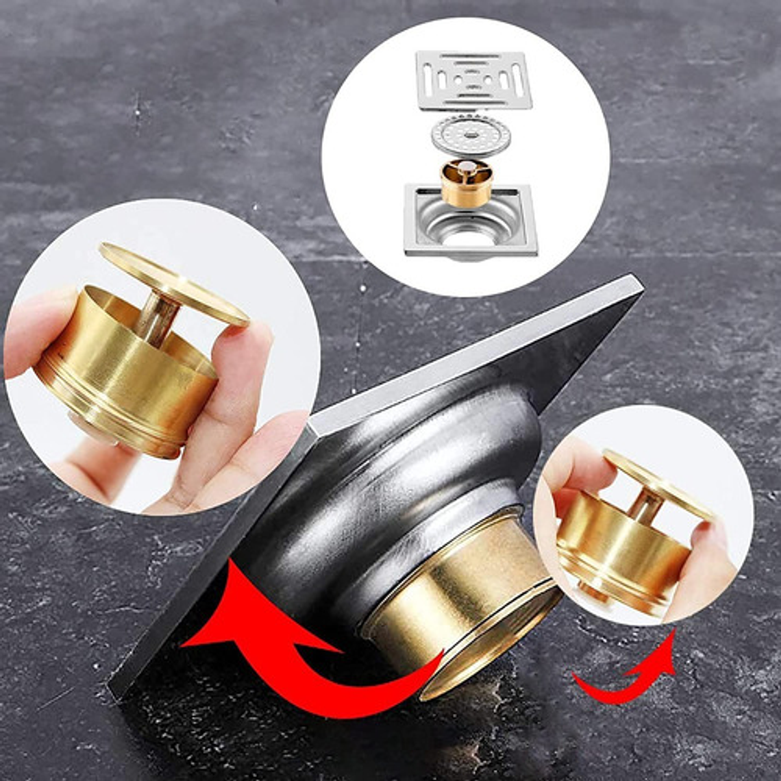 Rejilla Piso En Bronce 10x10 Antiolor Y Anticucarachas 3