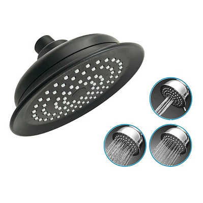 Regadera Ducha Negra 3 Tipos De Chorros No Incluye Tubo