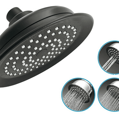 Regadera Ducha Negra 3 Tipos De Chorros No Incluye Tubo
