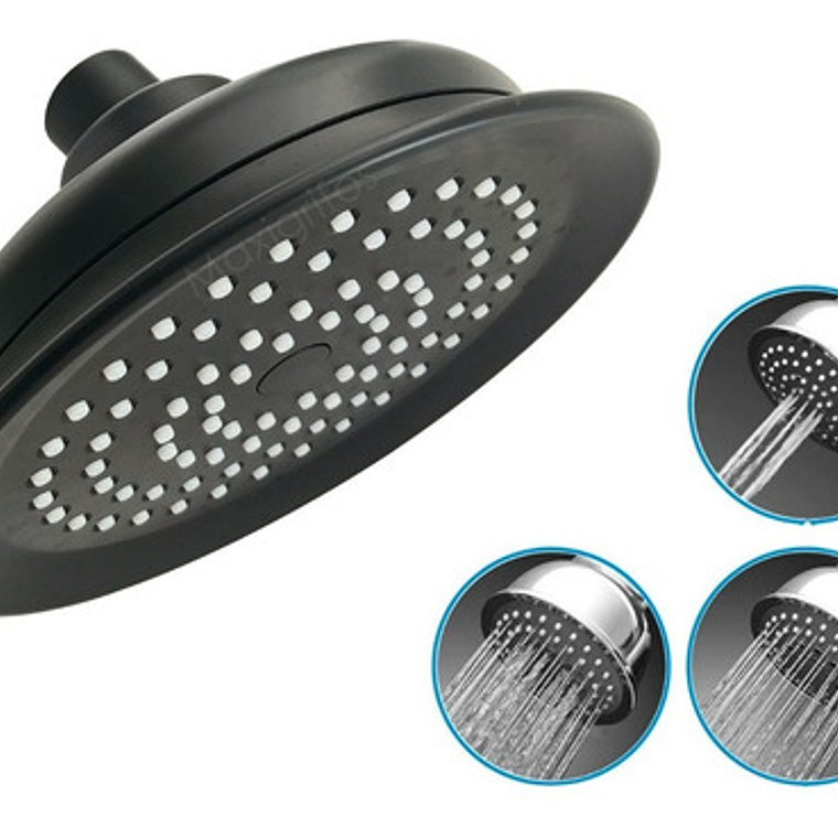 Regadera Ducha Negra 3 Tipos De Chorros No Incluye Tubo 1