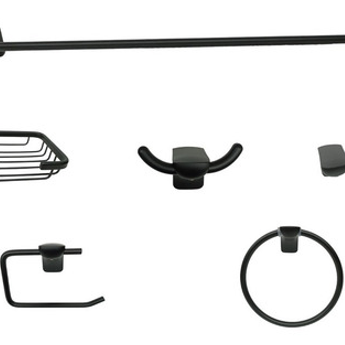 Kit Accesorios Para Baño Negro Mate 1