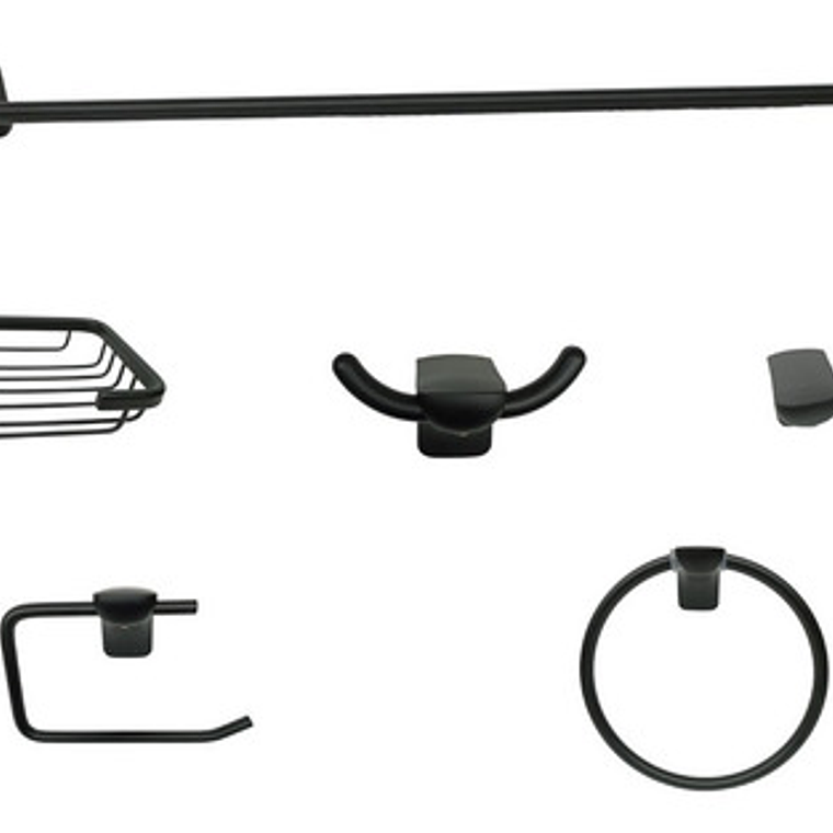 Kit Accesorios Para Baño Negro Mate 1