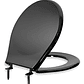 Tapa Asiento Sanitario Negro Redondo - Miniatura 1