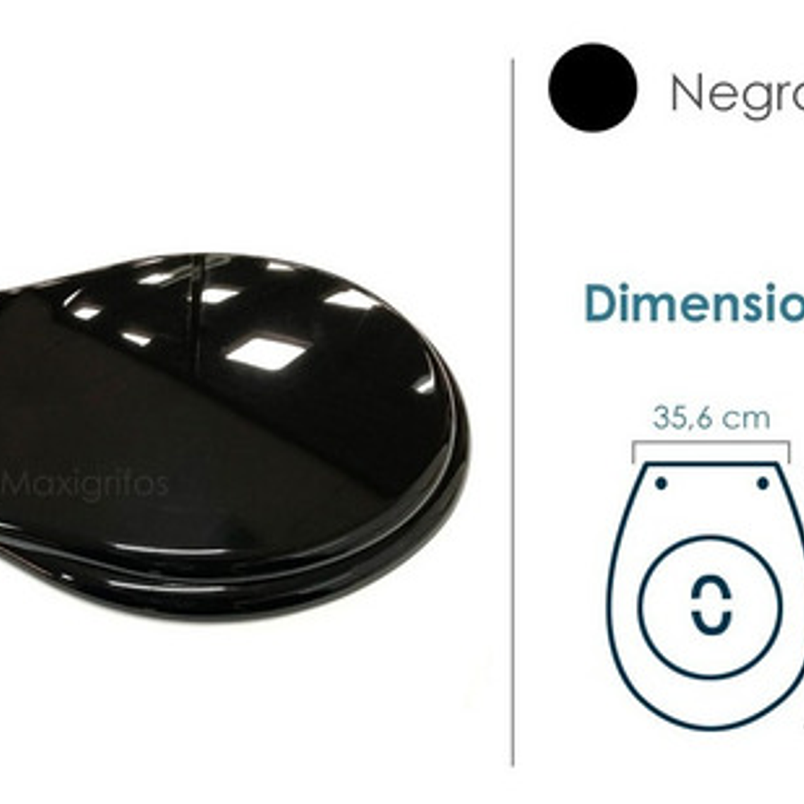 Tapa Asiento Sanitario Negro Redondo 3