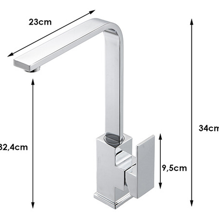 Griferia Para Lavaplatos Monocontrol Cuello Alto Recto 4