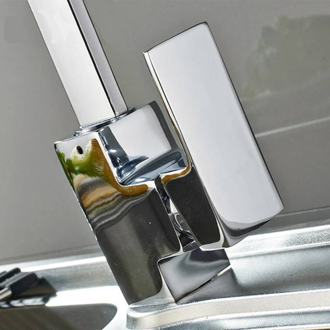 Griferia Para Lavaplatos Monocontrol Cuello Alto Recto 5