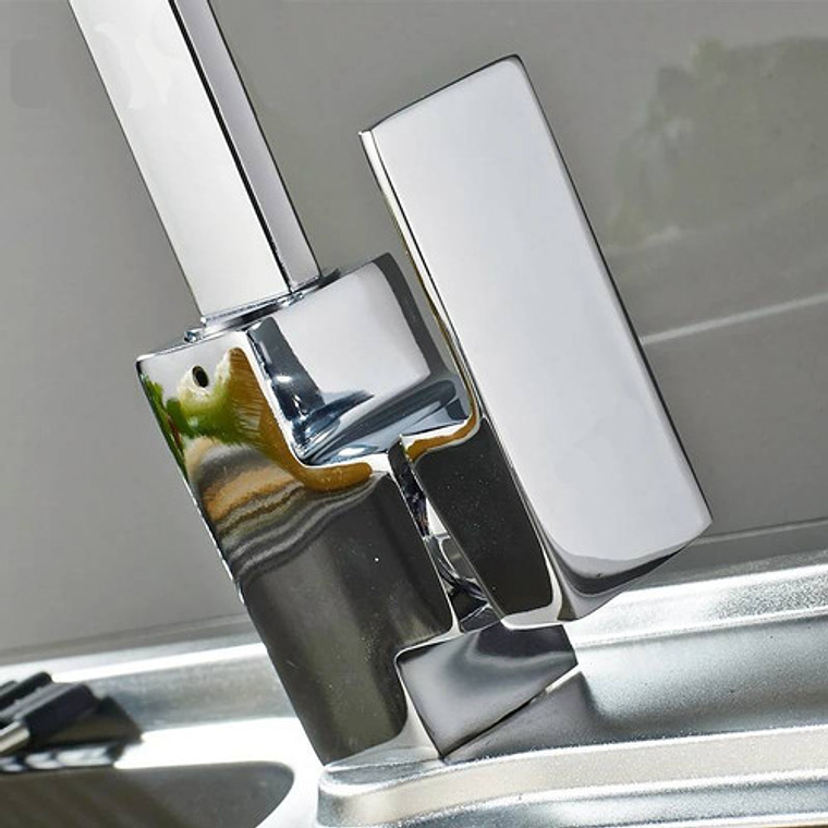 Griferia Para Lavaplatos Monocontrol Cuello Alto Recto 5