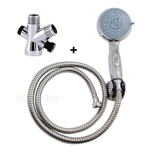 Ducha Teléfono 5 Funciones (tipos De Chorro) + Desviador