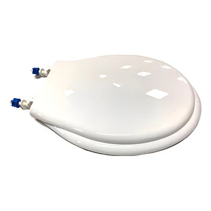 Asiento Sanitario Redondo Aquablue Blanco Liso Propileno 40.6x35.6 Cm