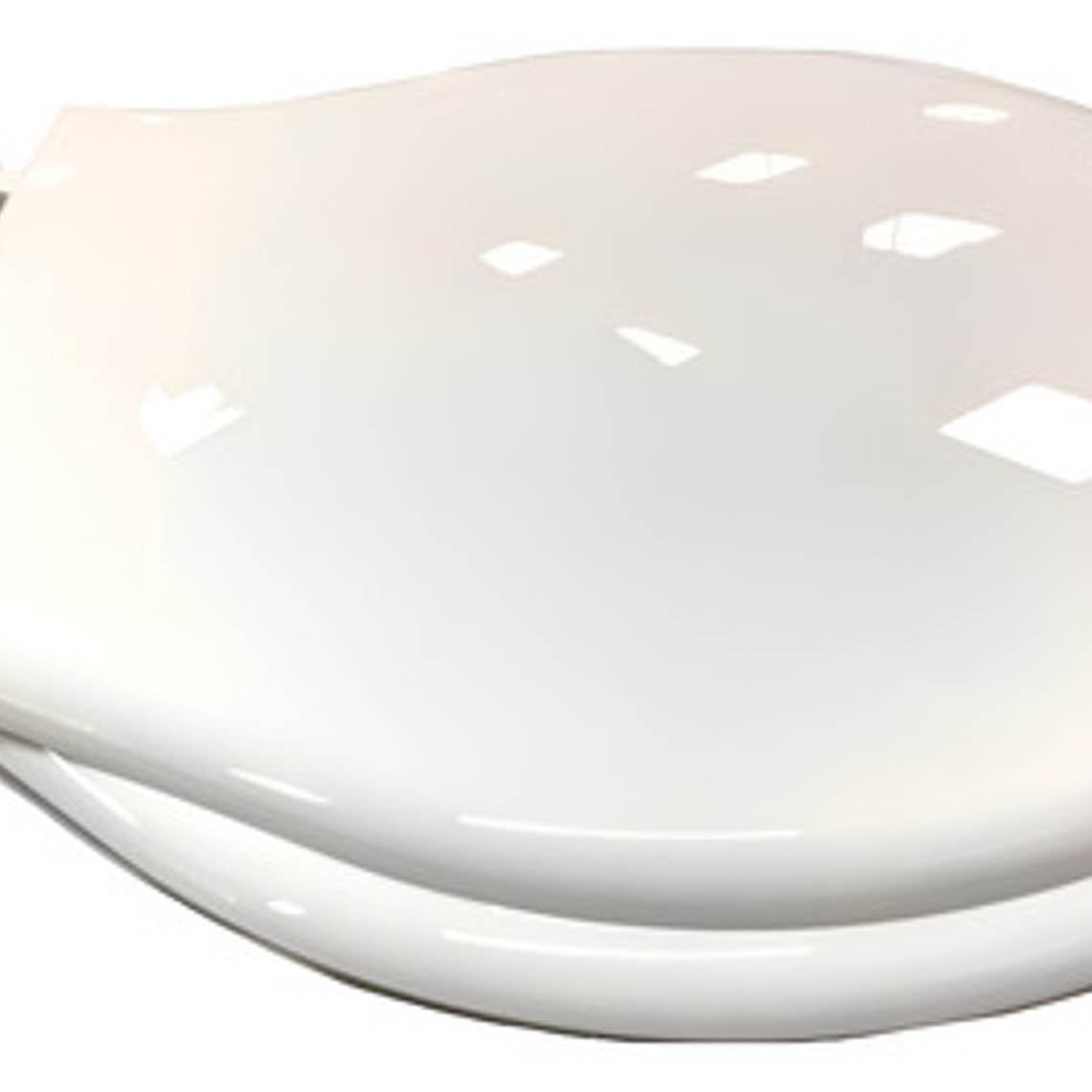 Asiento Sanitario Redondo Aquablue Blanco Liso Propileno 40.6x35.6 Cm 1