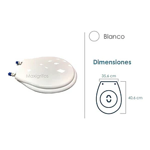 Asiento Sanitario Redondo Aquablue Blanco Liso Propileno 40.6x35.6 Cm