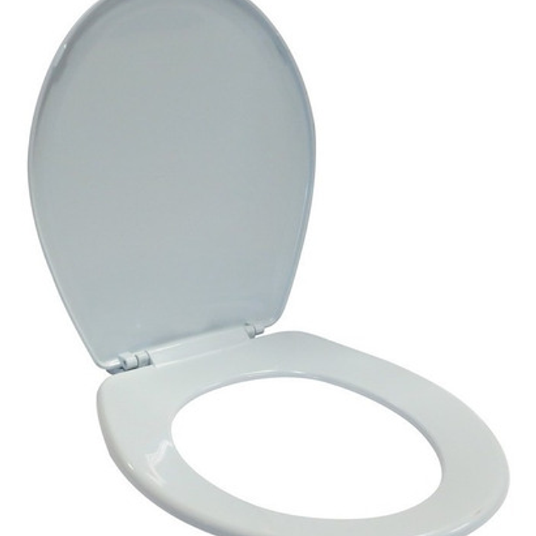 Asiento Sanitario Redondo Aquablue Blanco Liso Propileno 40.6x35.6 Cm 3