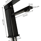 Grifería Baño Lavamanos Hicasa Acero Inoxidable Negro Mate Monocomando - Miniatura 4