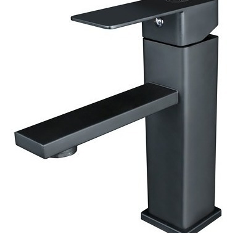 Grifería Baño Lavamanos Hicasa Acero Inoxidable Negro Mate Monocomando 7
