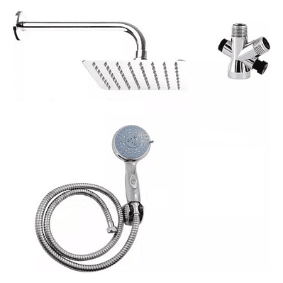Combo X 3 Regadera Metálica 30x30, Ducha Telefono, Desviador