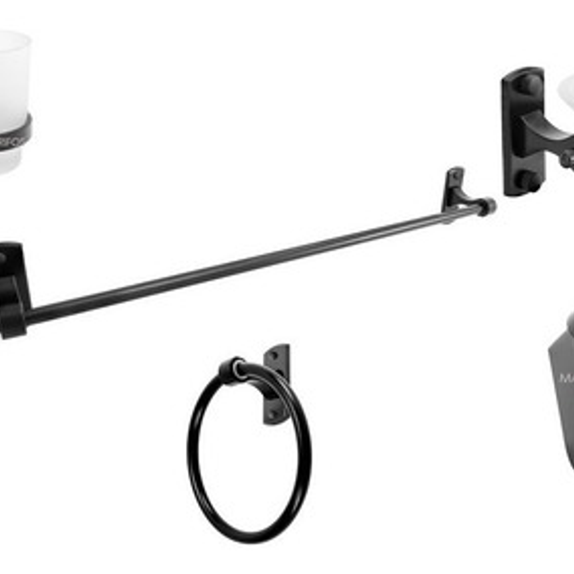 Set Accesorios Para Baño Negro Mate 1