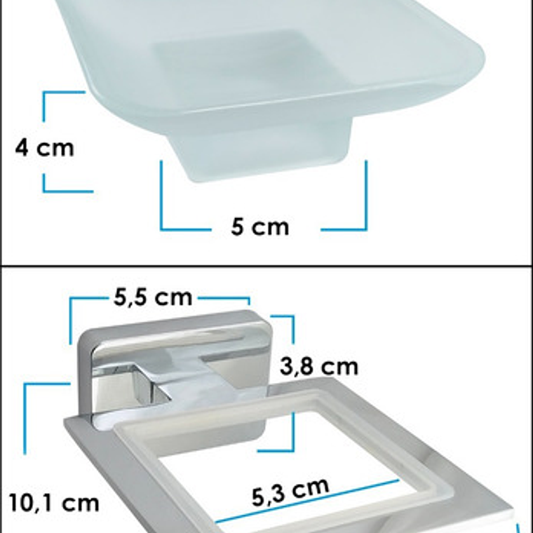 Jabonera Plato Cuadrado Lujo 8