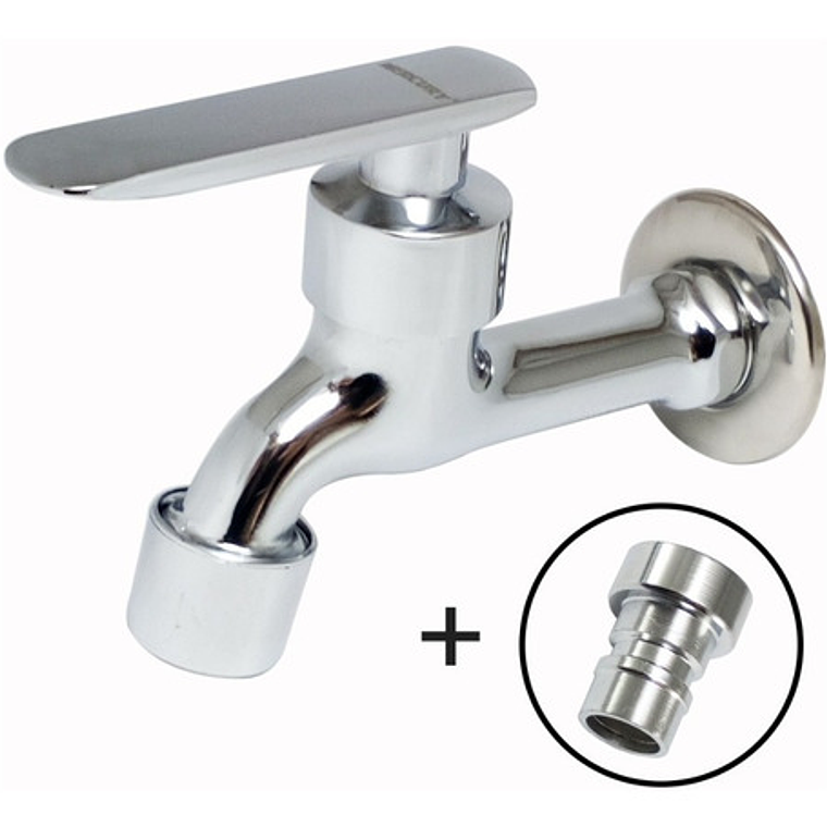 Llave Jardín O Lavadero De Lujo Metálica Doble Filtro 2