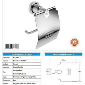 Porta Rollo Aluminio 