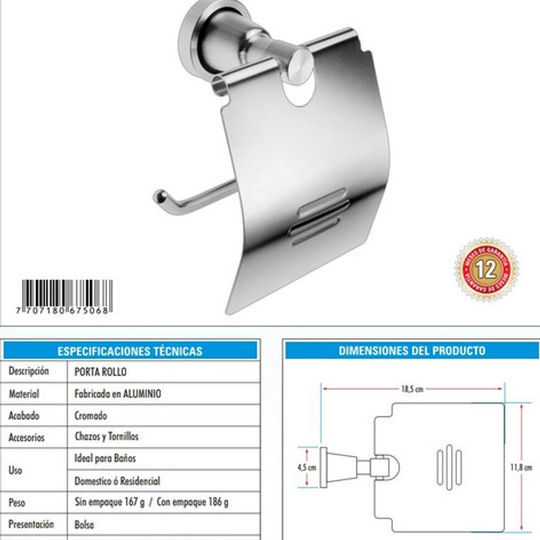 Porta Rollo Aluminio  2