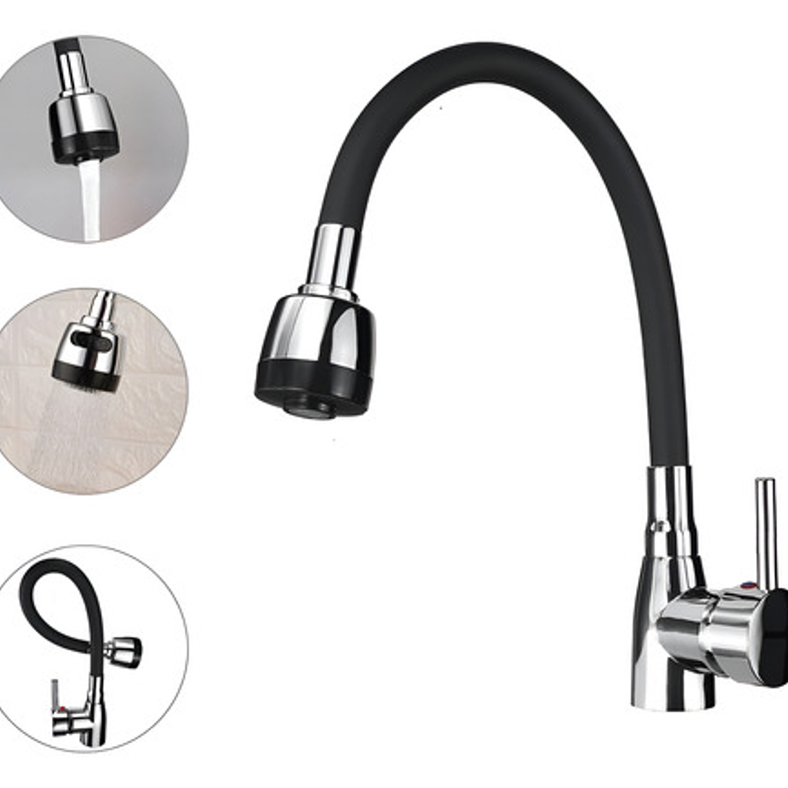 Mezclador Monocontrol Flexible Para Lavaplatos  1