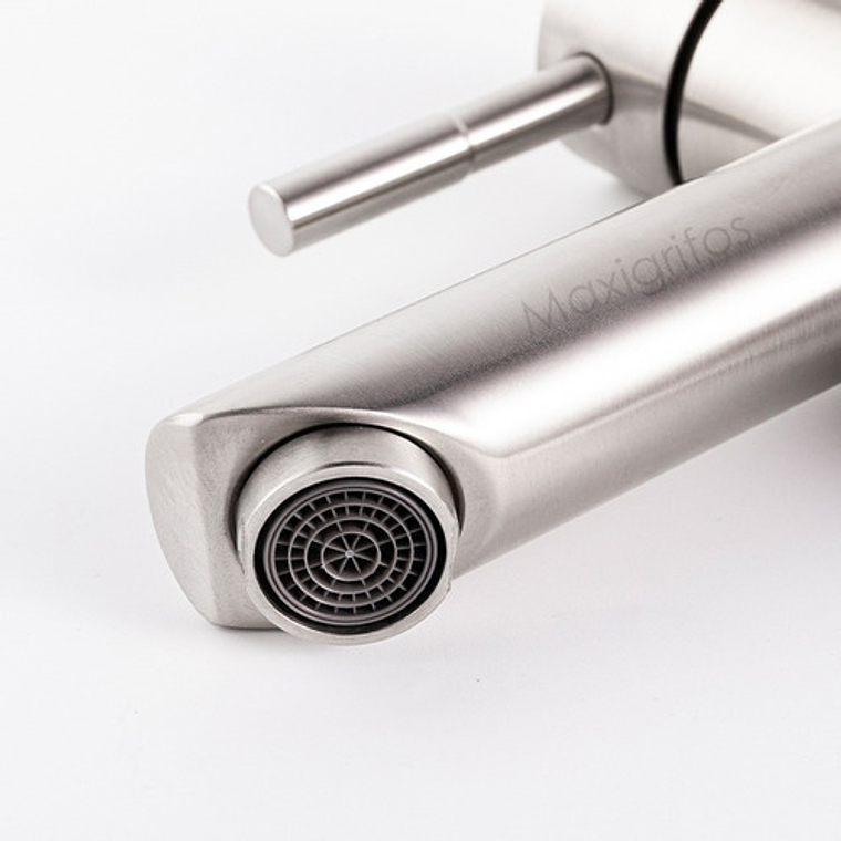 Llave Grifo Lavamanos Satinada Alta En Acero Inoxidable 9