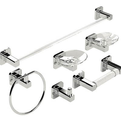 Juego De Accesorios Cuadrados Baño Abs Moderno 