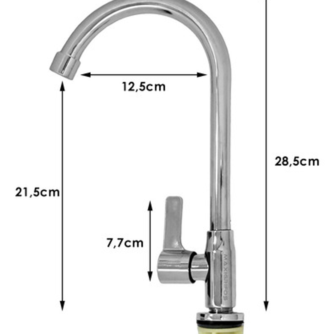 Griferia Lavaplatos Agua Fría Cuello Alto Redonda Metálica 5