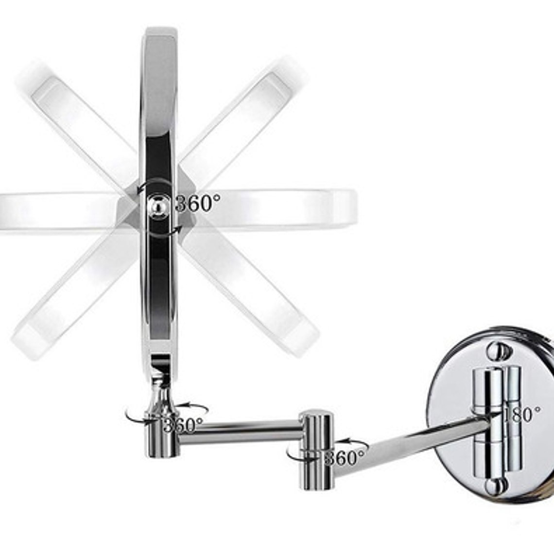 Espejo Retráctil Metálico Con Aumento Diseño Exclusivo 5