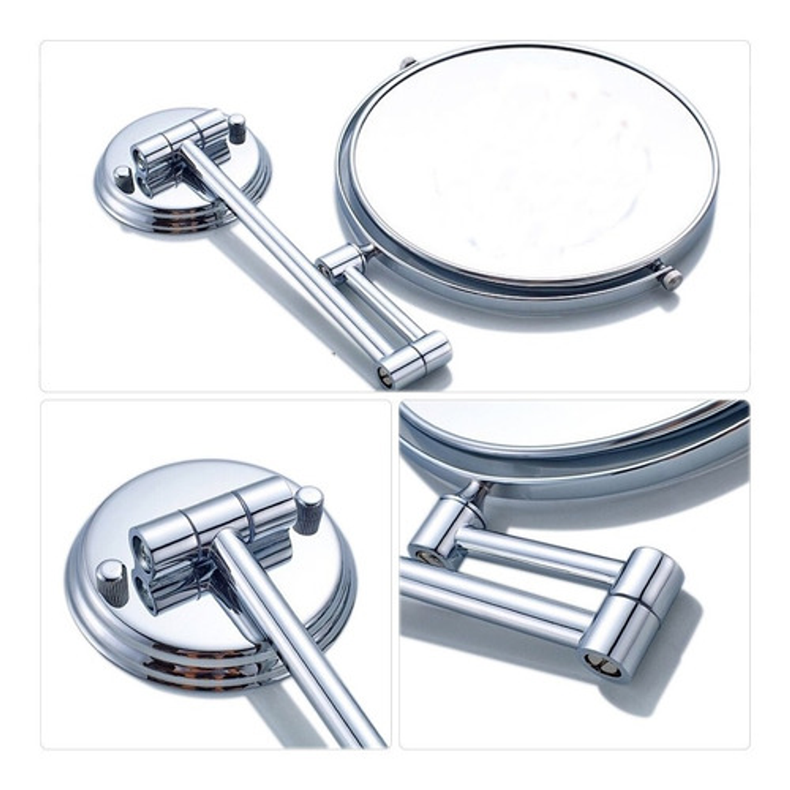 Espejo Retráctil Metálico Con Aumento Diseño Exclusivo 6