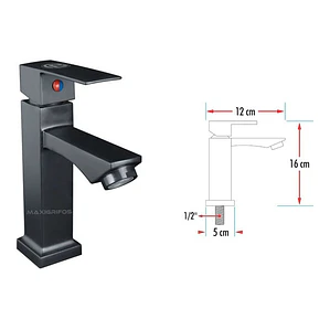 Llave Para Lavamanos Baja Negro Mate Boccherini Yw351-07