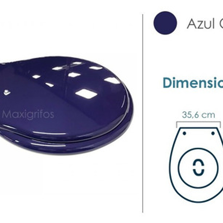 Tapa Asiento Sanitario Azul Oscuro Redondo 3