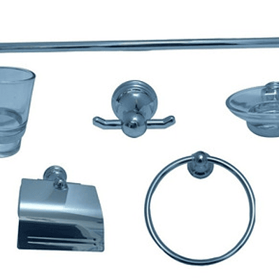 Juego De Accesorios Para Baño X 6 Piezas Metálicos