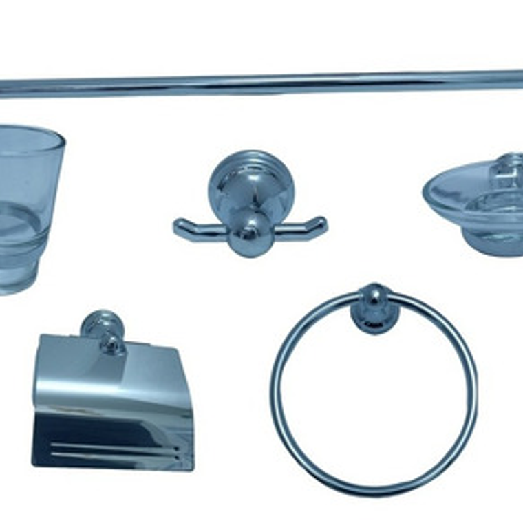 Juego De Accesorios Para Baño X 6 Piezas Metálicos 1