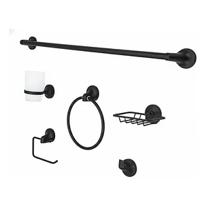 Set Accesorios Para Baño Negro Mate 6 Piezas