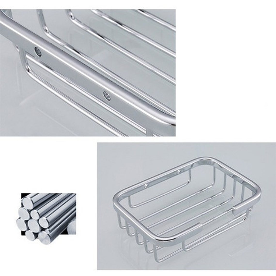 Jabonera Metálica Ducha Brillante Moderna 5