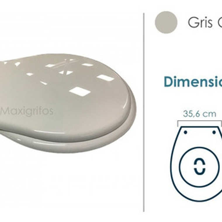 Tapa Asiento Sanitario Gris Claro Redondo 2