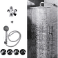 Combo X 3 Regadera Metálica 15x15, Ducha Telefono, Desviador - Miniatura 1