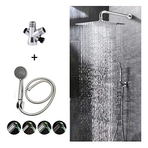 Combo X 3 Regadera Metálica 25x25, Ducha Telefono, Desviador