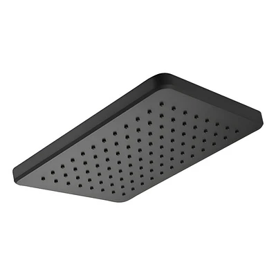 Regadera Ducha Para Baño Rectangular Negro Mate