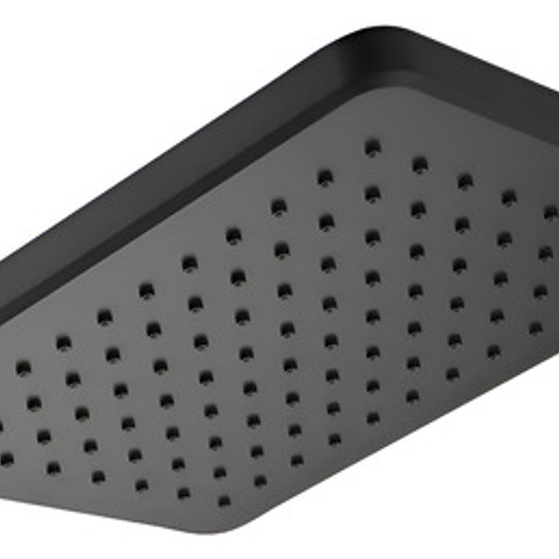 Regadera Ducha Para Baño Rectangular Negro Mate 1