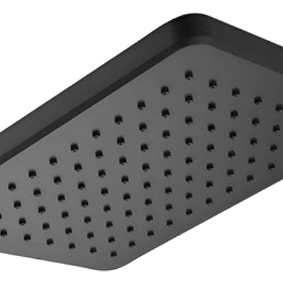 Regadera Ducha Para Baño Rectangular Negro Mate