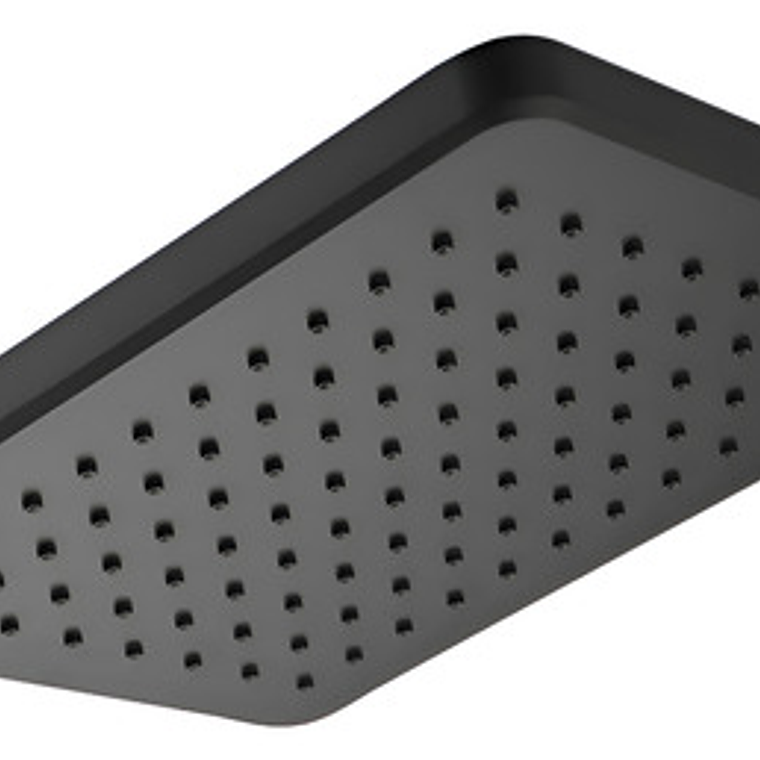 Regadera Ducha Para Baño Rectangular Negro Mate 1