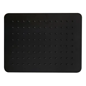 Regadera Ducha Para Baño Rectangular Negro Mate