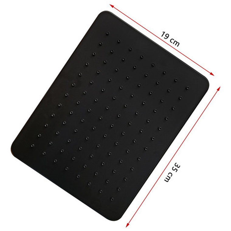 Regadera Ducha Para Baño Rectangular Negro Mate 4