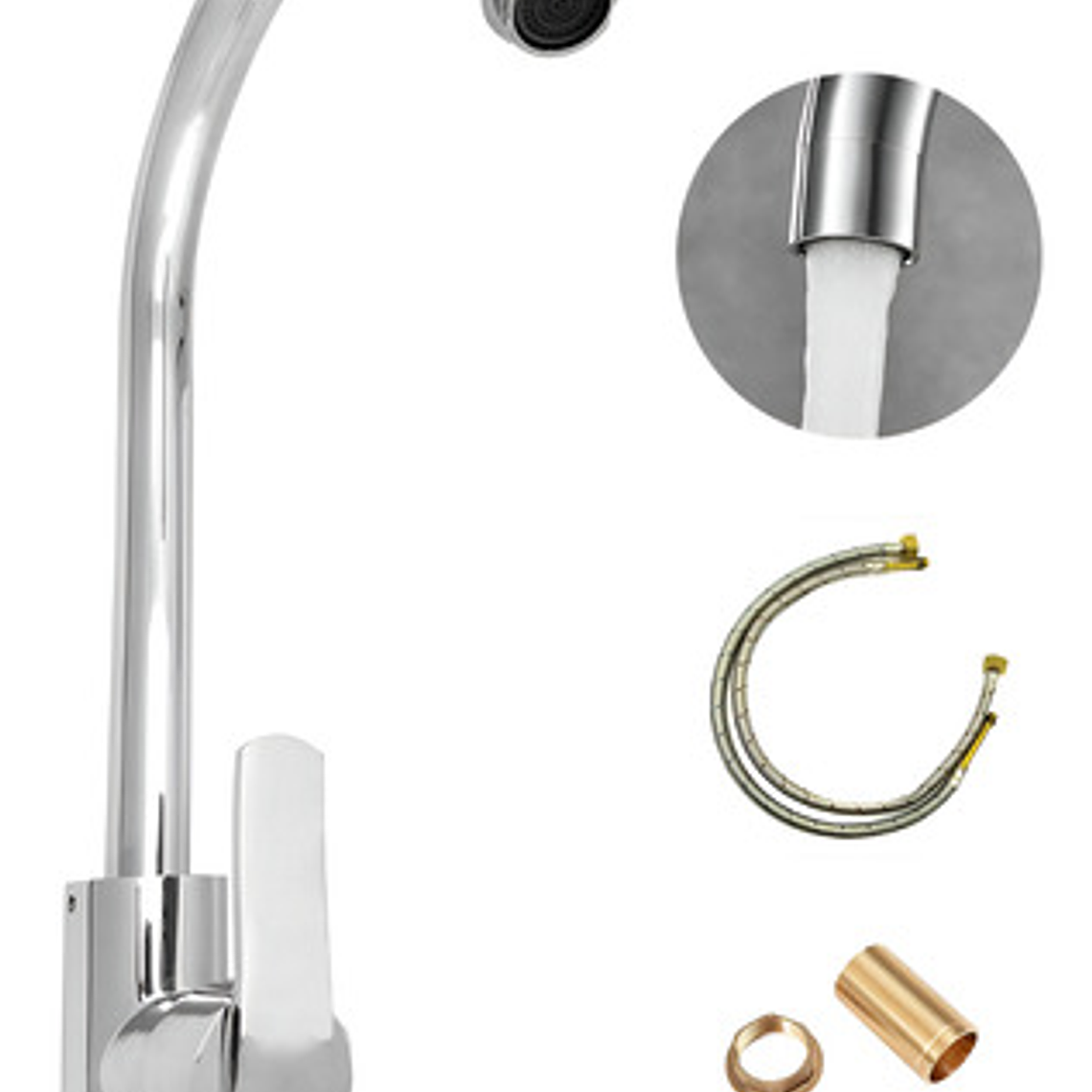 Griferia Para Lavaplatos Monocontrol Cuello Alto 1