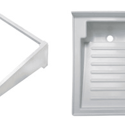 Lavadero Plástico 60x46 + Base Plástica + Válvula De Pozuelo